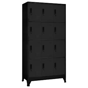 Omara s ključavnico črna 90x45x180 cm jeklo