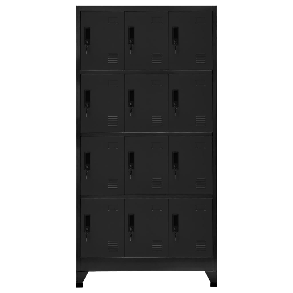 

vidaXL Lockerkast 90x45x180 cm staal zwart