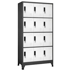 vidaXL lukustatav hoiukapp, antratsiit, valge, 90x45x180 cm, teras