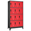 vidaXL lukustatav hoiukapp, antratsiit, punane, 90x45x180 cm, teras