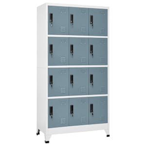 vidaXL lukustatav hoiukapp, helehall ja tumehall, 90x45x180 cm, teras