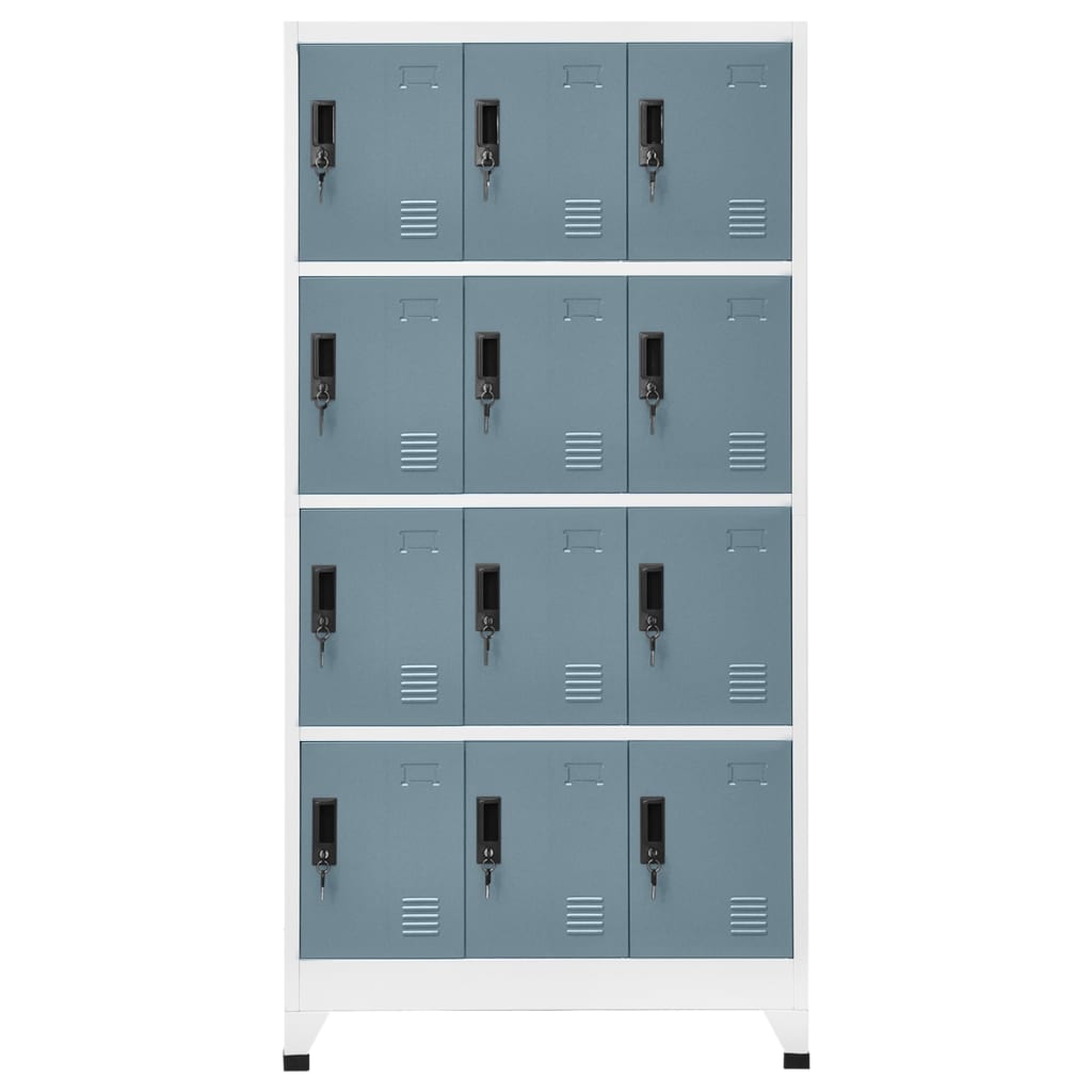 

vidaXL Lockerkast 90x45x180 cm staal lichtgrijs en donkergrijs