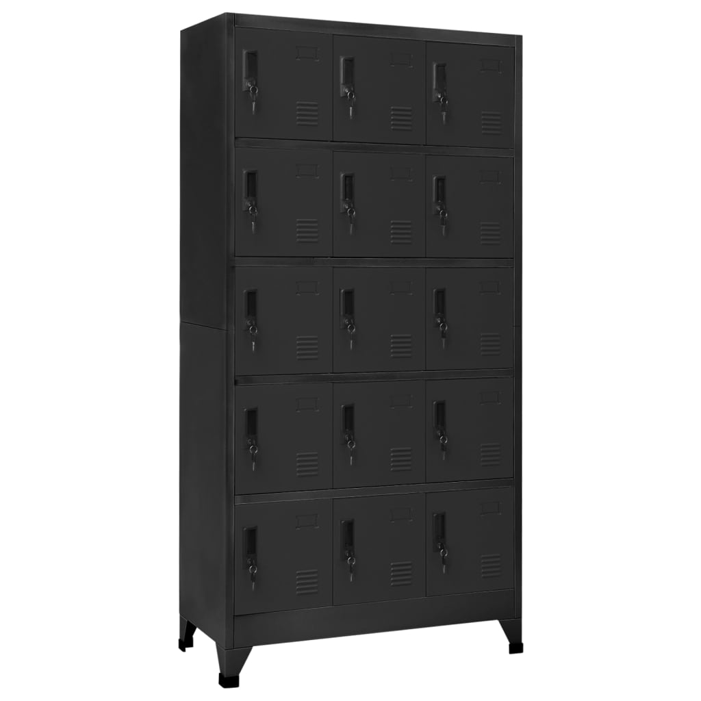 Image of vidaXL Locker Cabinet Anthracite 90x40x180 cm Steel
