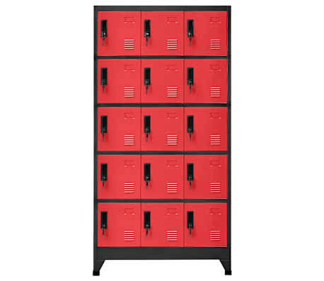 vidaXL Schlie&szlig;fachschrank Anthrazit und Rot 90x40x180 cm Stahl