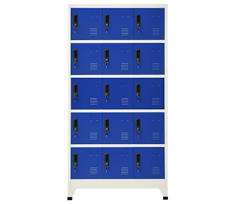 vidaXL Armoire &agrave; casiers Gris et bleu 90x40x180 cm Acier