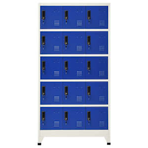 vidaXL Armoire &agrave; casiers Gris et bleu 90x40x180 cm Acier