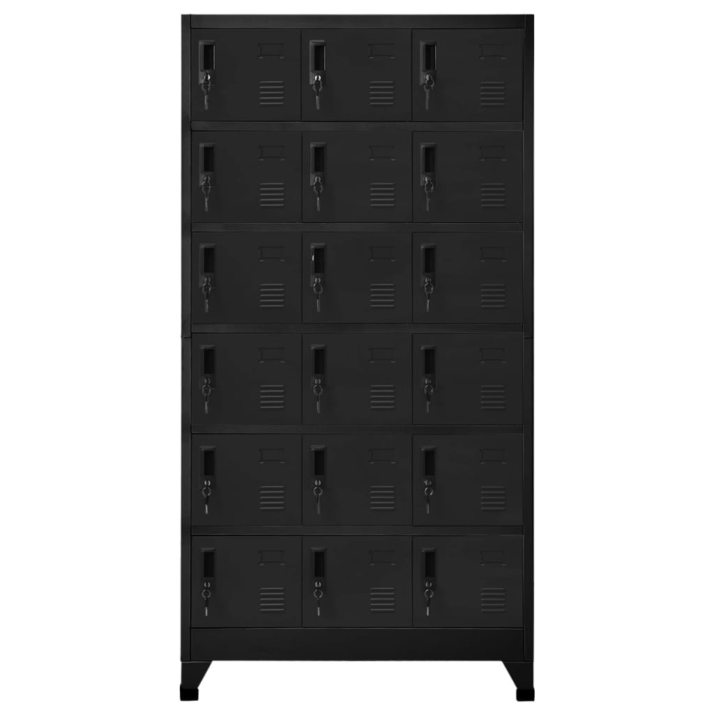 vidaXL Lockerkast 90x40x180 cm staal zwart