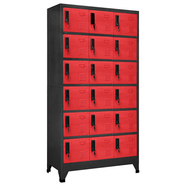 vidaXL lukustatav hoiukapp, antratsiithall, punane 90x40x180 cm teras