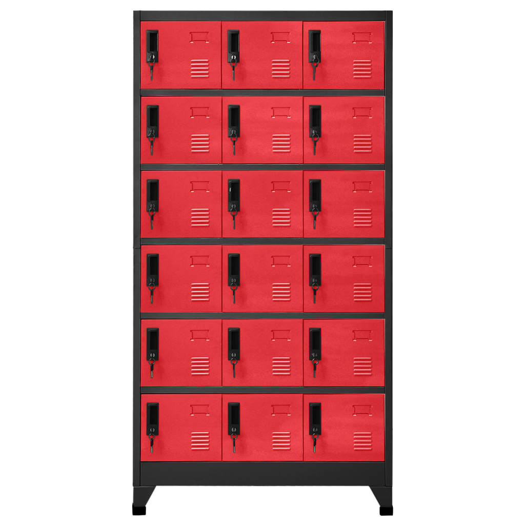 Uzamykatelná skříň antracitová a červená 90 x 40 x 180 cm ocel