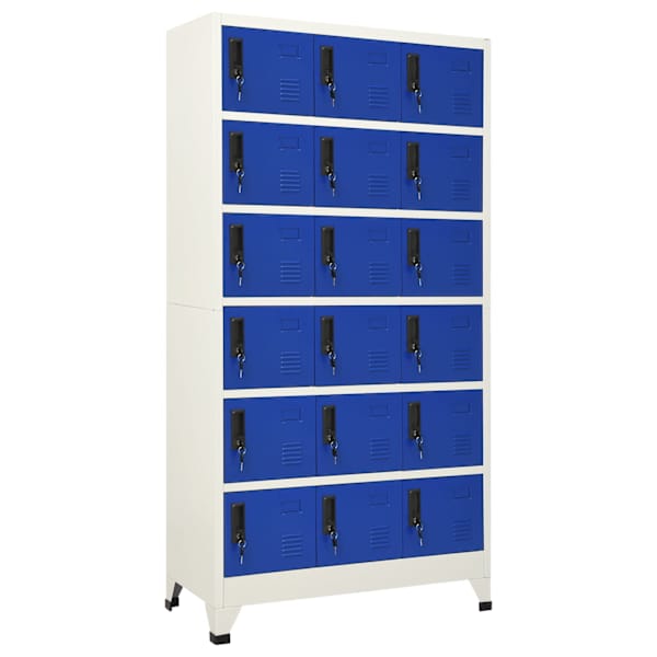 vidaXL lukustatav hoiukapp, hall ja sinine, 90 x 40 x 180 cm, teras
