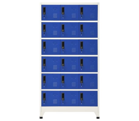 vidaXL Locker Cabinet Grey and Blue 90x40x180 cm Steel