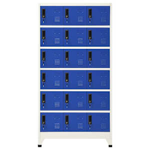 vidaXL Locker Cabinet Grey and Blue 90x40x180 cm Steel