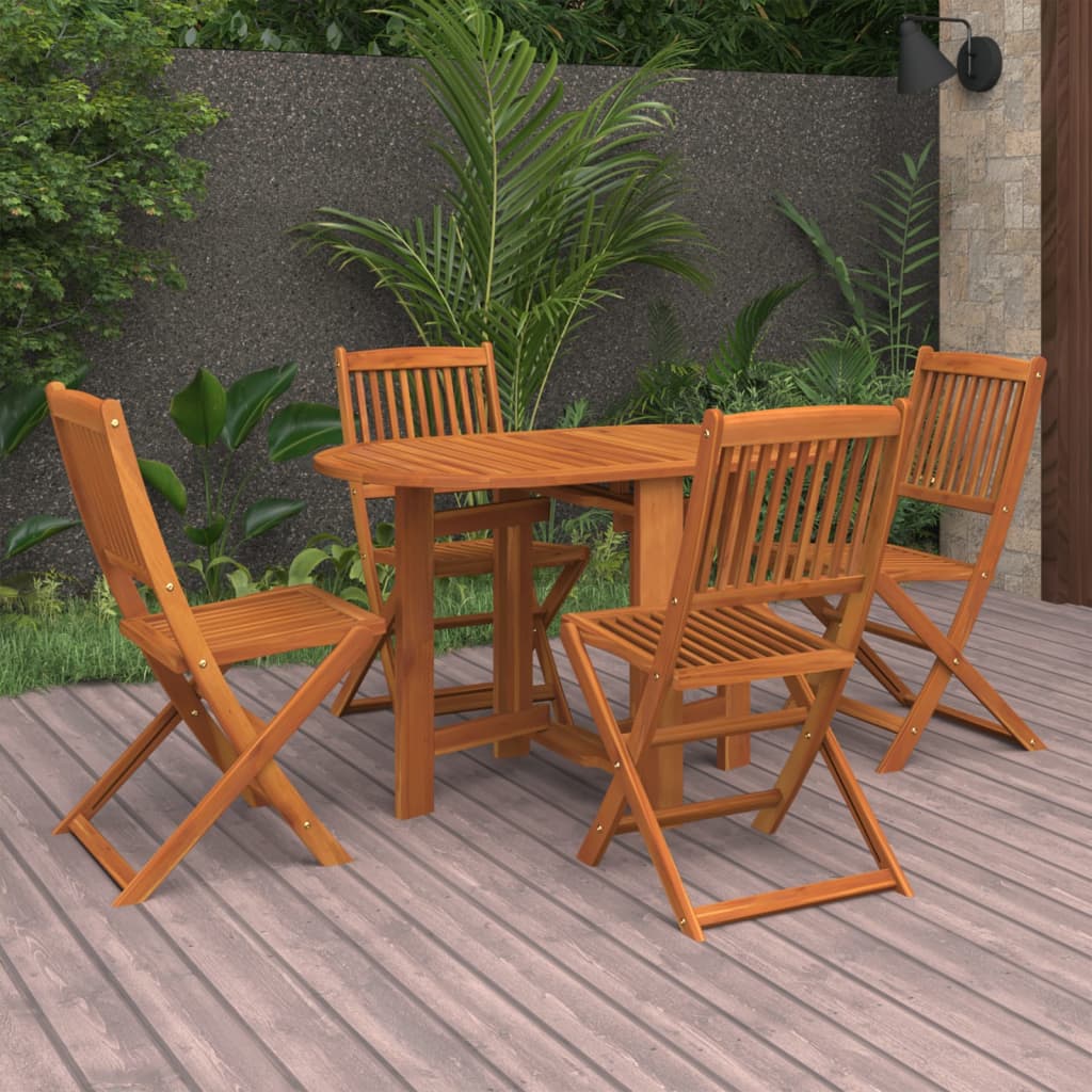 vida XL 5-tlg. Garten-Essgruppe Massivholz Akazie