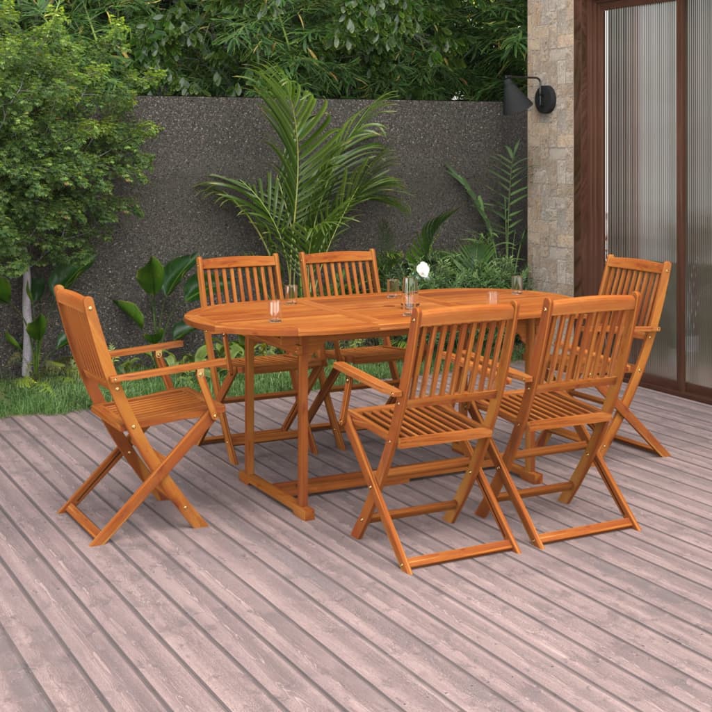 vidaXL 7-tlg. Garten-Essgruppe 180x90x75 cm Massivholz Akazie