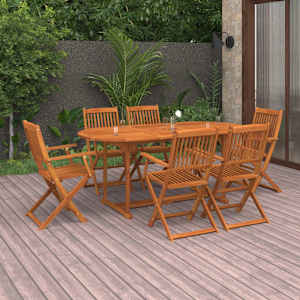7dílný zahradní jídelní set 180x90x75 cm masivní akáciové dřevo