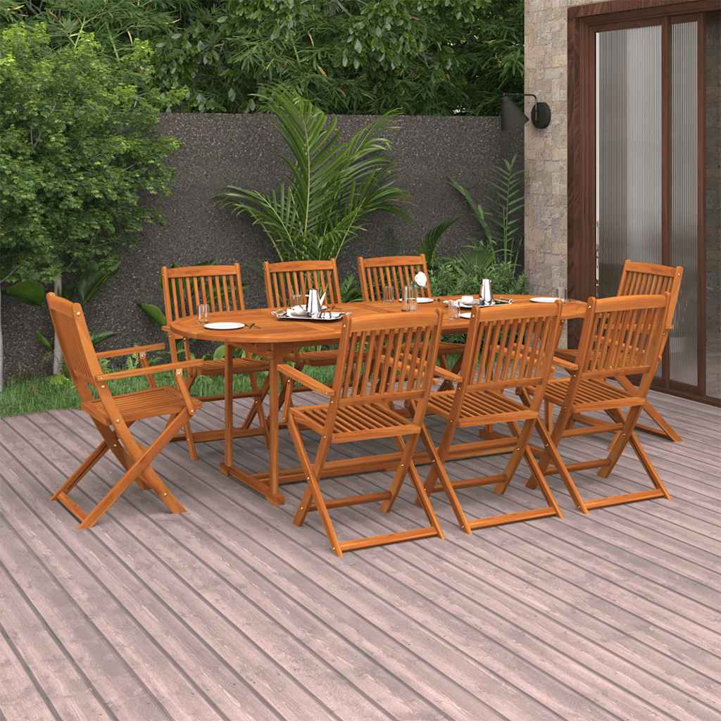 Thumbnail - vidaXL 9-tlg. Garten-Essgruppe 220x90x75 cm Massivholz Akazie