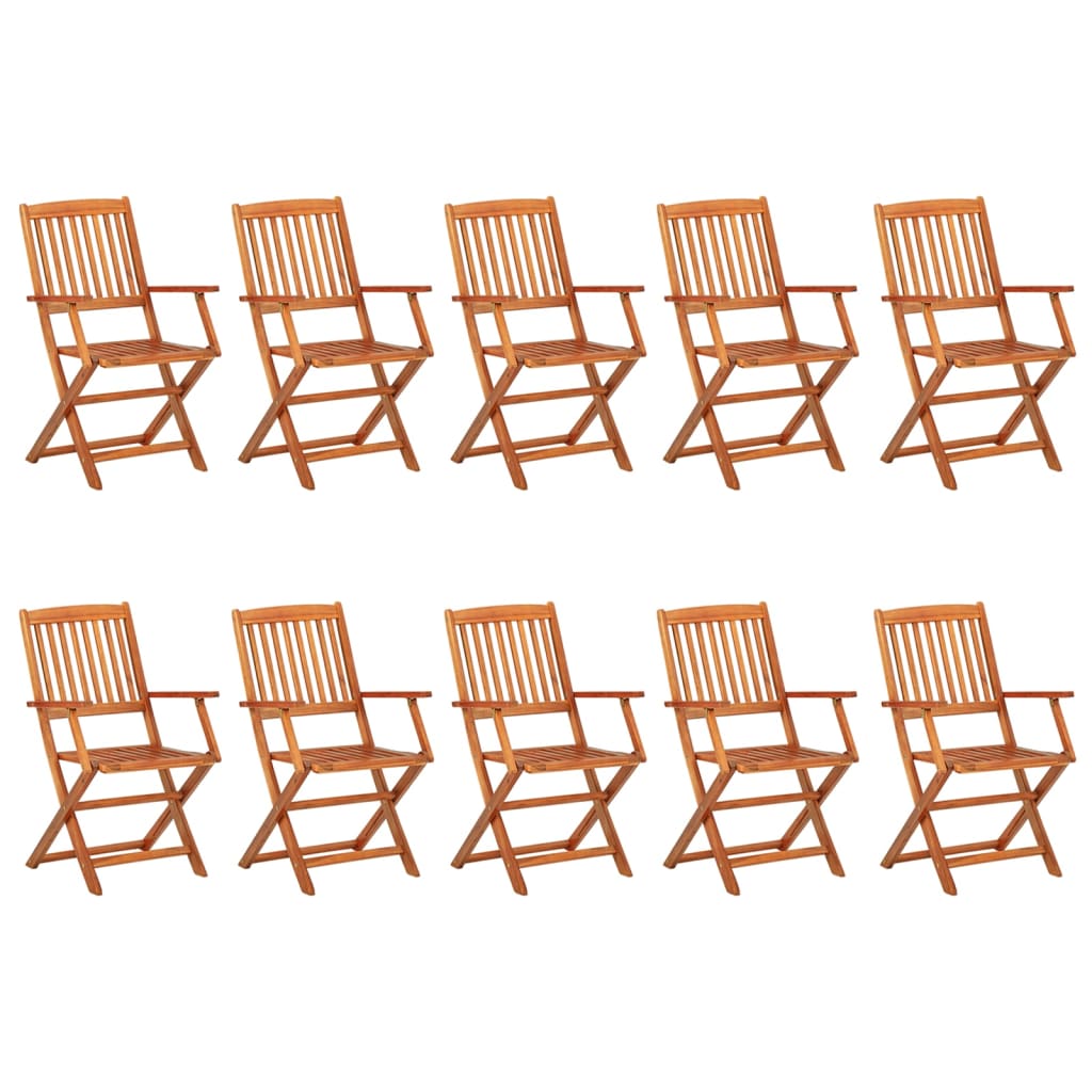 vidaXL 11-delige Tuinset 220x90x75 cm massief acaciahout afbeelding