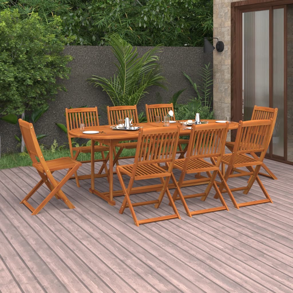 vidaXL 9-tlg. Garten-Essgruppe 220x90x75 cm Massivholz Akazie