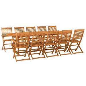 11dílný zahradní jídelní set 280x90x75cm masivní akáciové dřevo - obrázek 2