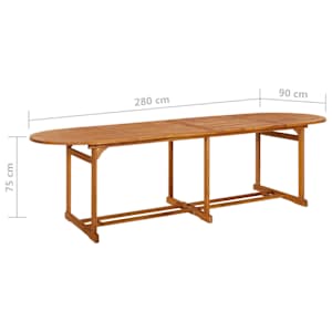11dílný zahradní jídelní set 280x90x75cm masivní akáciové dřevo - obrázek 12