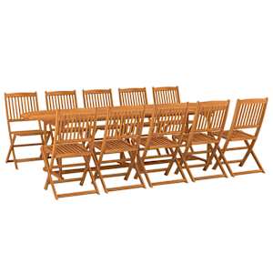 11dílný zahradní jídelní set 280x90x75cm masivní akáciové dřevo - obrázek 2