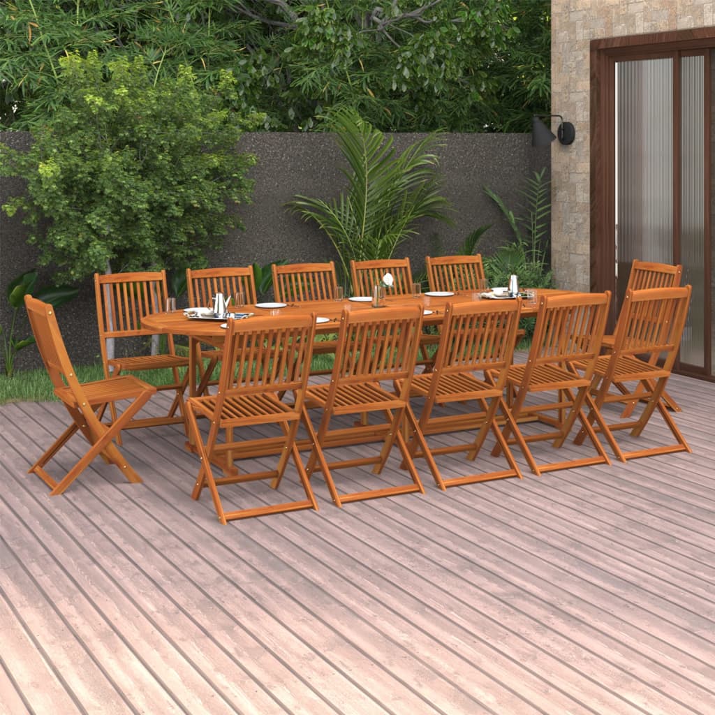 vidaXL 13-tlg. Garten-Essgruppe 280x90x75 cm Massivholz Akazie