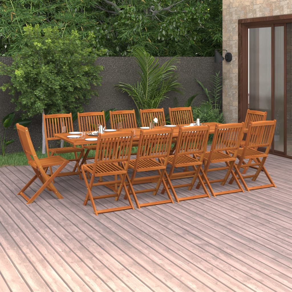 vidaXL Mobilier à dîner de jardin 13 pcs Bois d'acacia massif