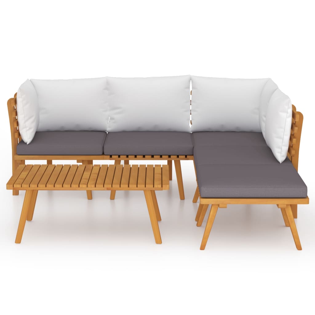 vidaXL 6-delige Loungeset met kussens massief acaciahout afbeelding