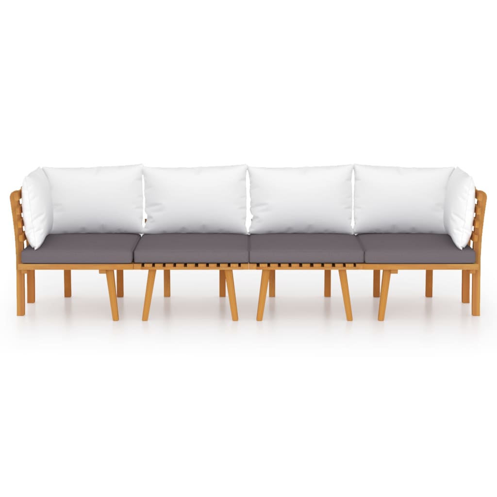 vidaXL Set mobilier de grădină cu perne, 4 piese, lemn masiv de acacia