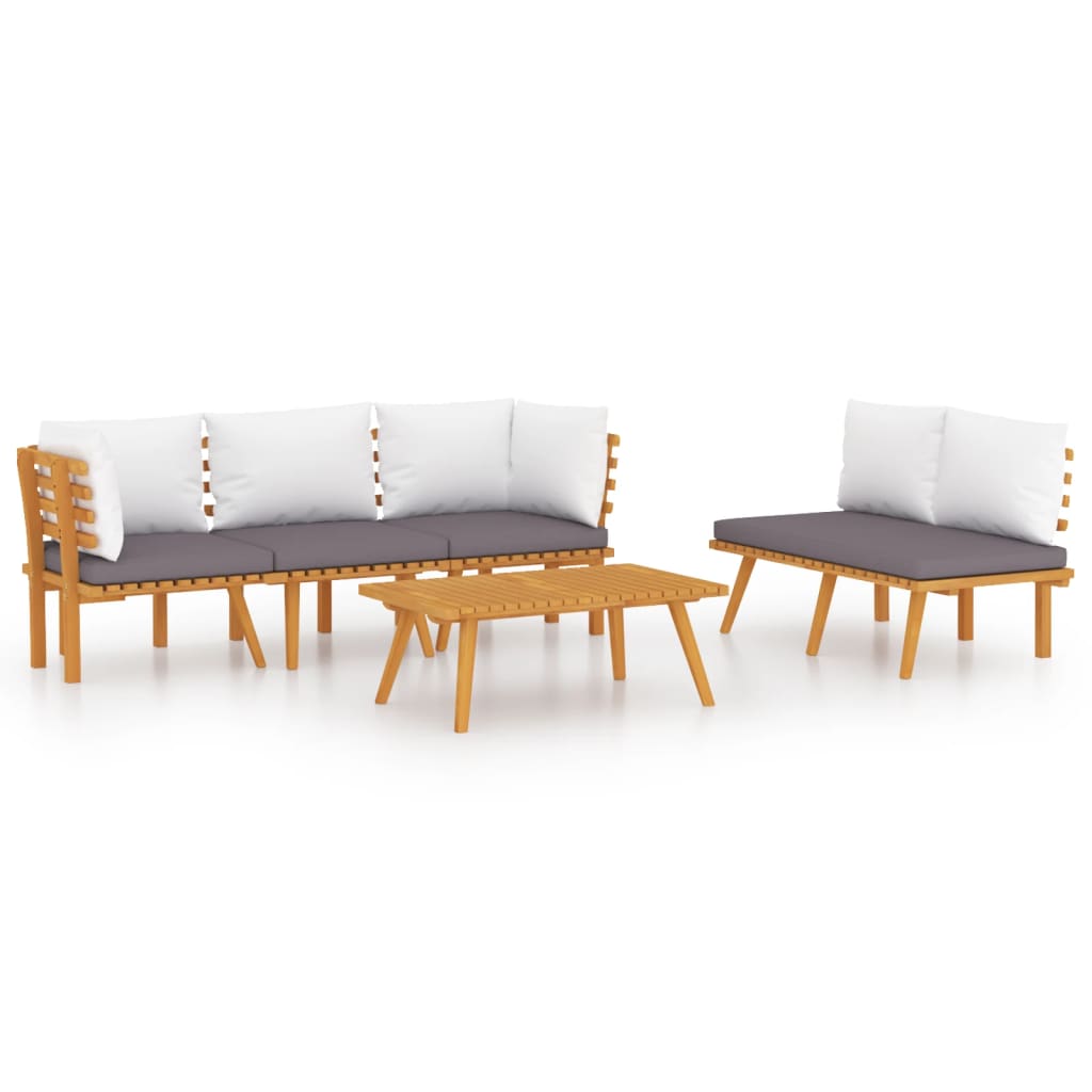 Photos - Garden Furniture VidaXL 5 Piece Patio Lounge Set with Cushions Solid Acacia Wood 