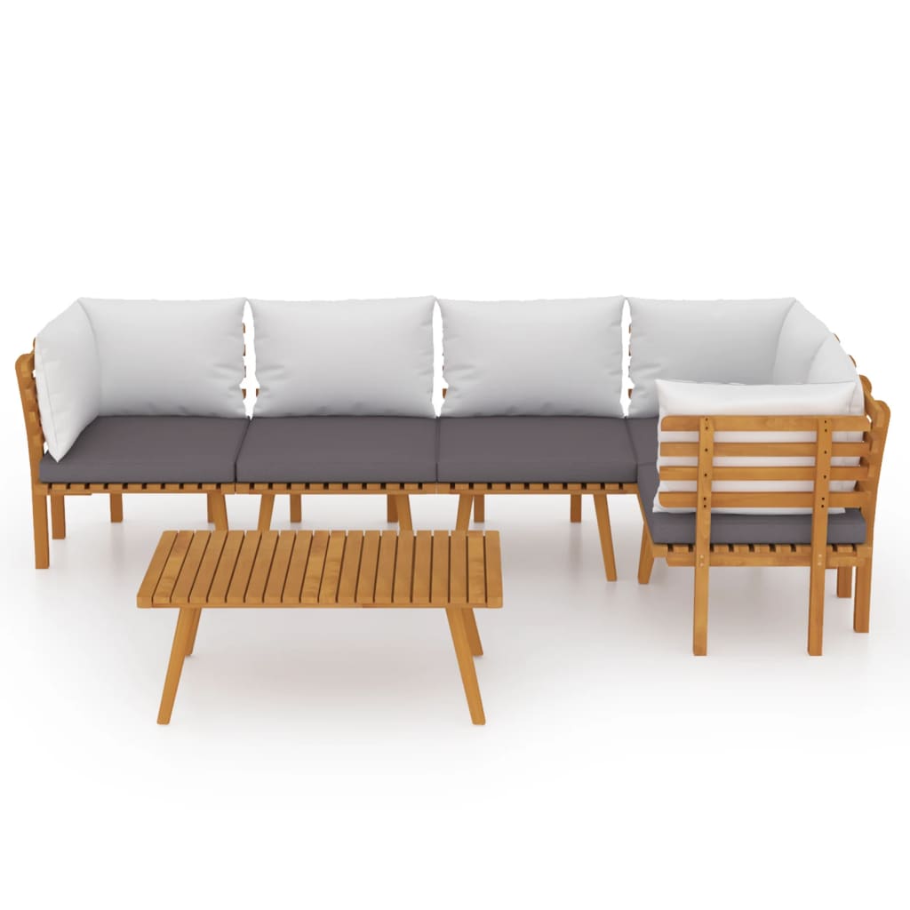 

vidaXL 6-delige Loungeset met kussens massief acaciahout