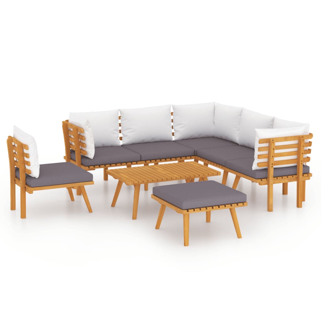 Photos - Garden Furniture VidaXL 8 Piece Patio Lounge Set with Cushions Solid Acacia Wood 