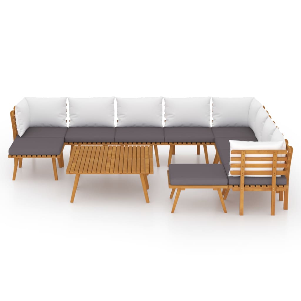 

vidaXL 12-delige Loungeset met kussens massief acaciahout