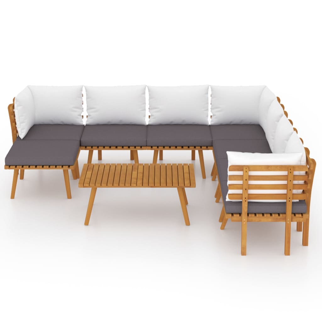 vidaXL Set mobilier grădină cu perne, 9 piese, lemn masiv de acacia