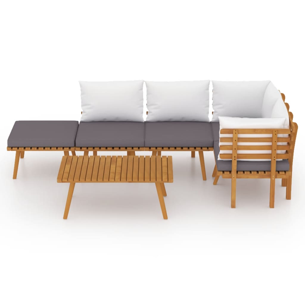 Thumbnail - vidaXL 6-tlg. Garten-Lounge-Set mit Kissen Massivholz Akazie