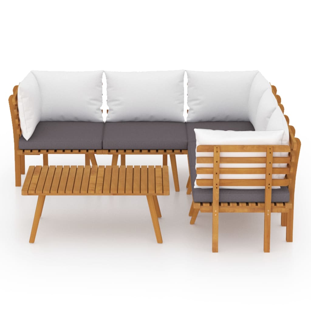 

vidaXL 6-delige Loungeset met kussens massief acaciahout