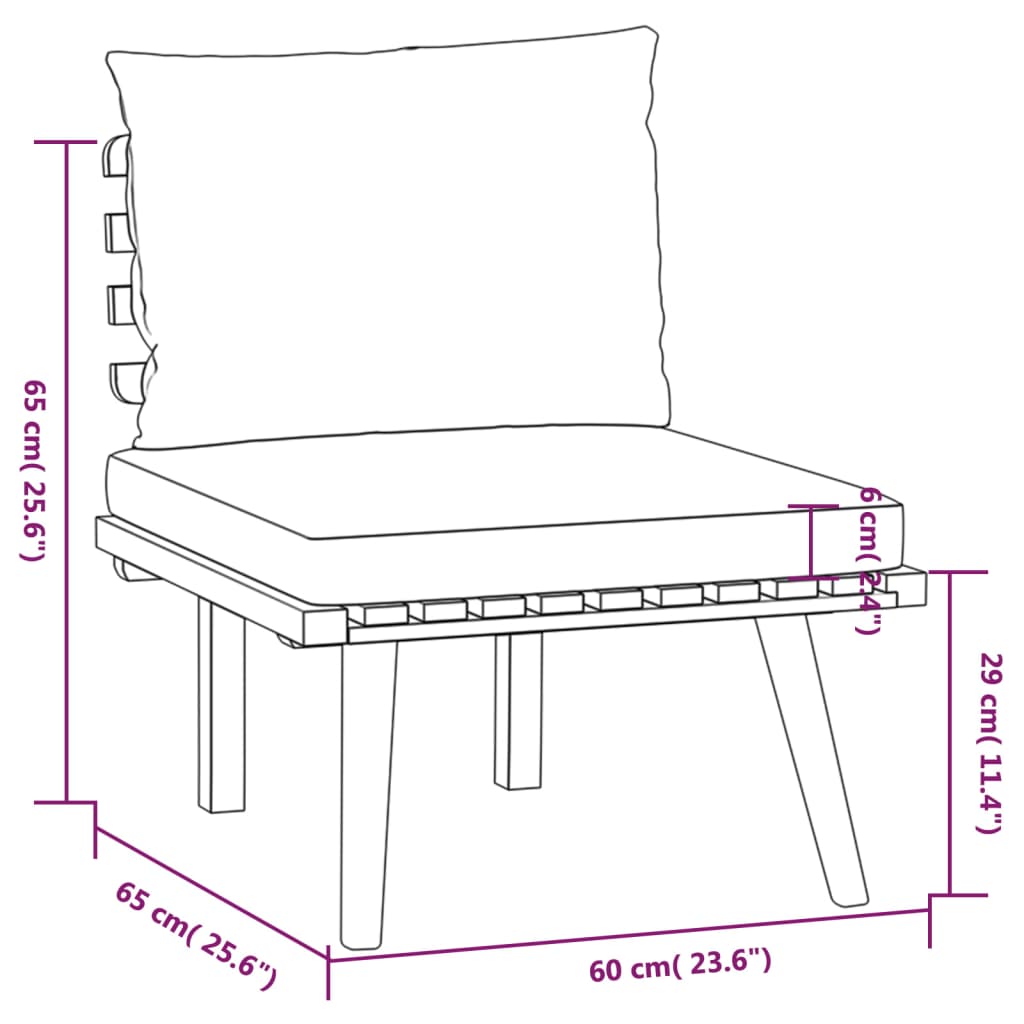 Set mobilier de grădină cu perne, 8 piese, lemn masiv acacia