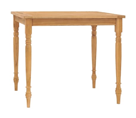 vidaXL Градински трапезен комплект с възглавници, 5 части, тик масив