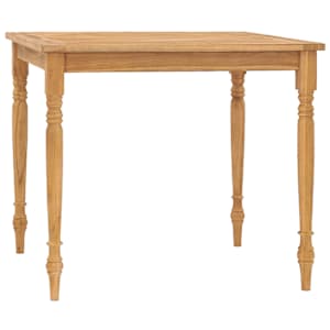 vidaXL Градински трапезен комплект с възглавници, 5 части, тик масив