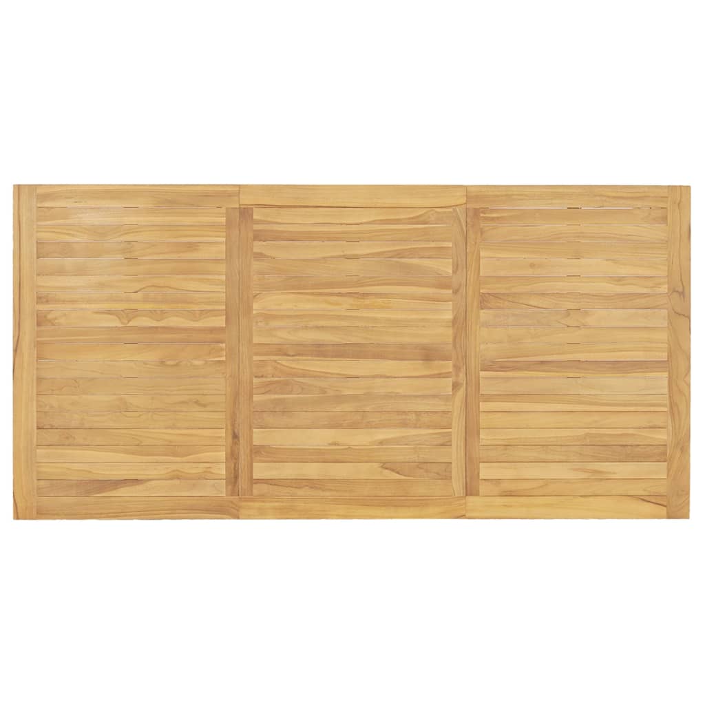 Градински трапезен комплект с възглавници, 7 части, тик масив