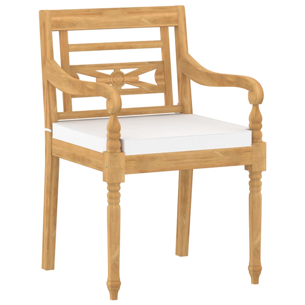

vidaXL Stoelen Batavia 8 st met kussens massief teakhout