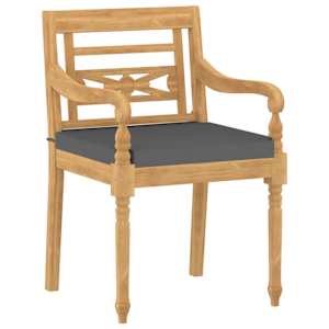 vidaXL Batavia-St&uuml;hle 6 Stk. mit Kissen Massivholz Teak