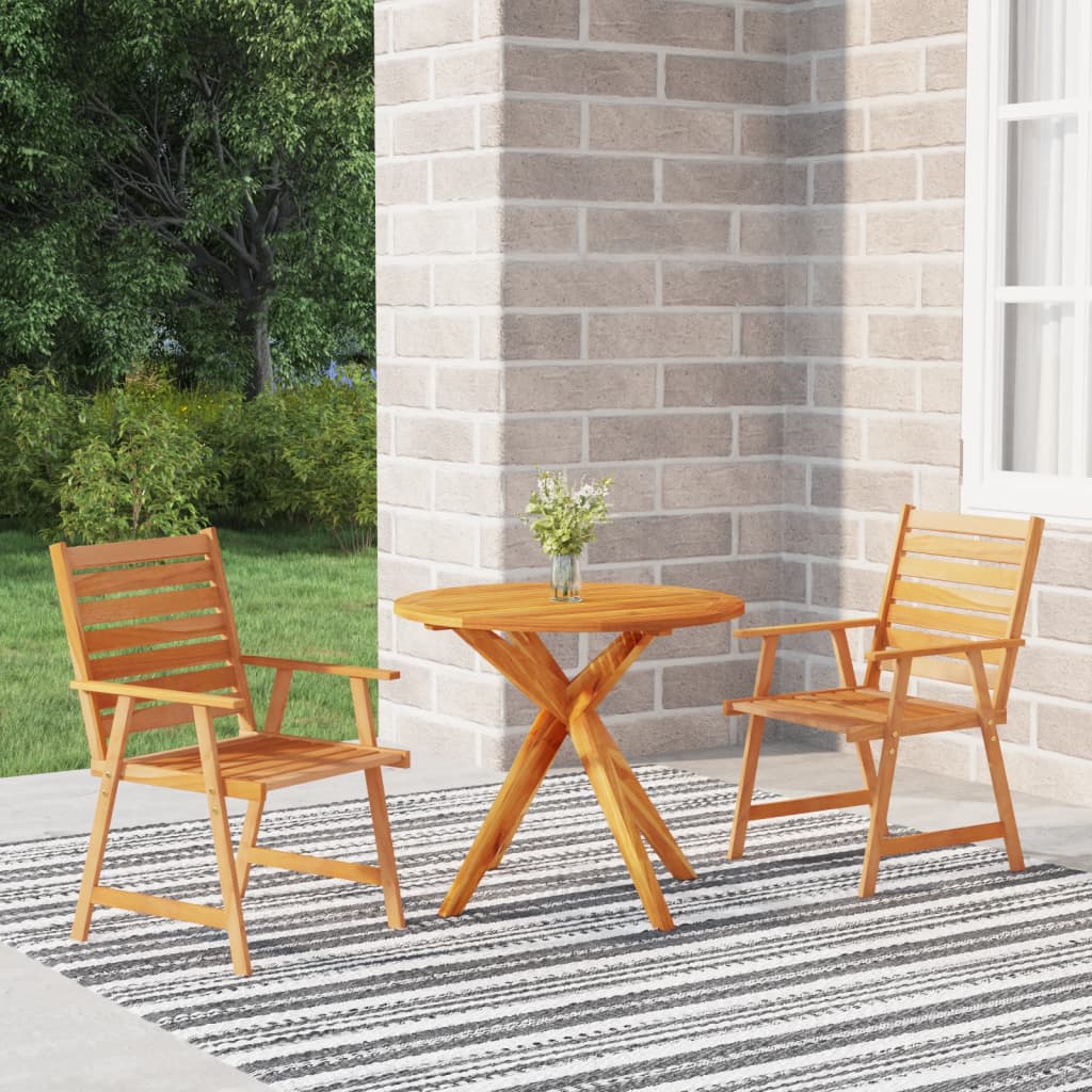vida XL 3-tlg. Garten-Essgruppe Massivholz Akazie