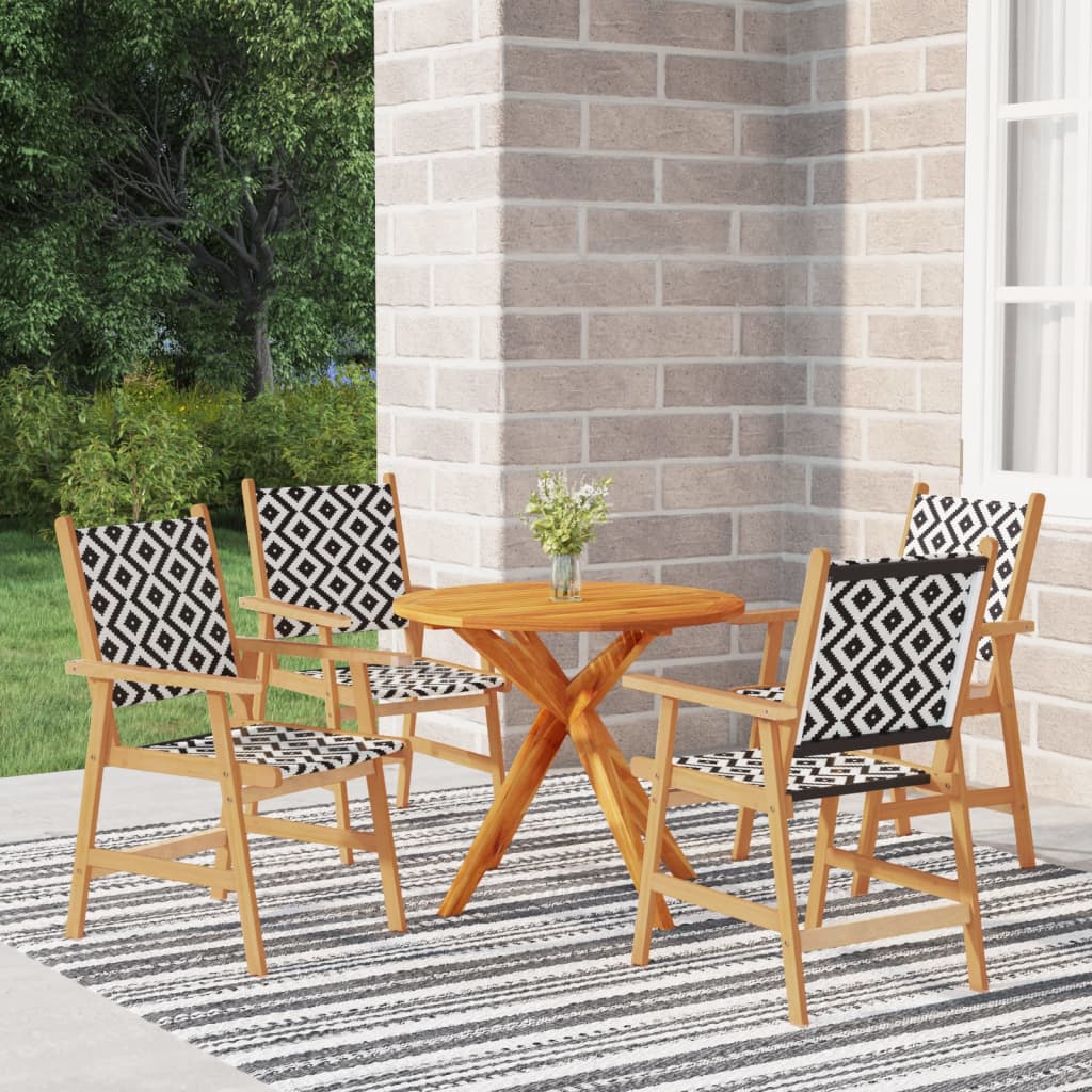 vida XL 5-tlg. Garten-Essgruppe Massivholz Akazie