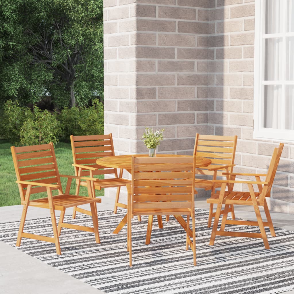vida XL 6-tlg. Garten-Essgruppe Massivholz Akazie