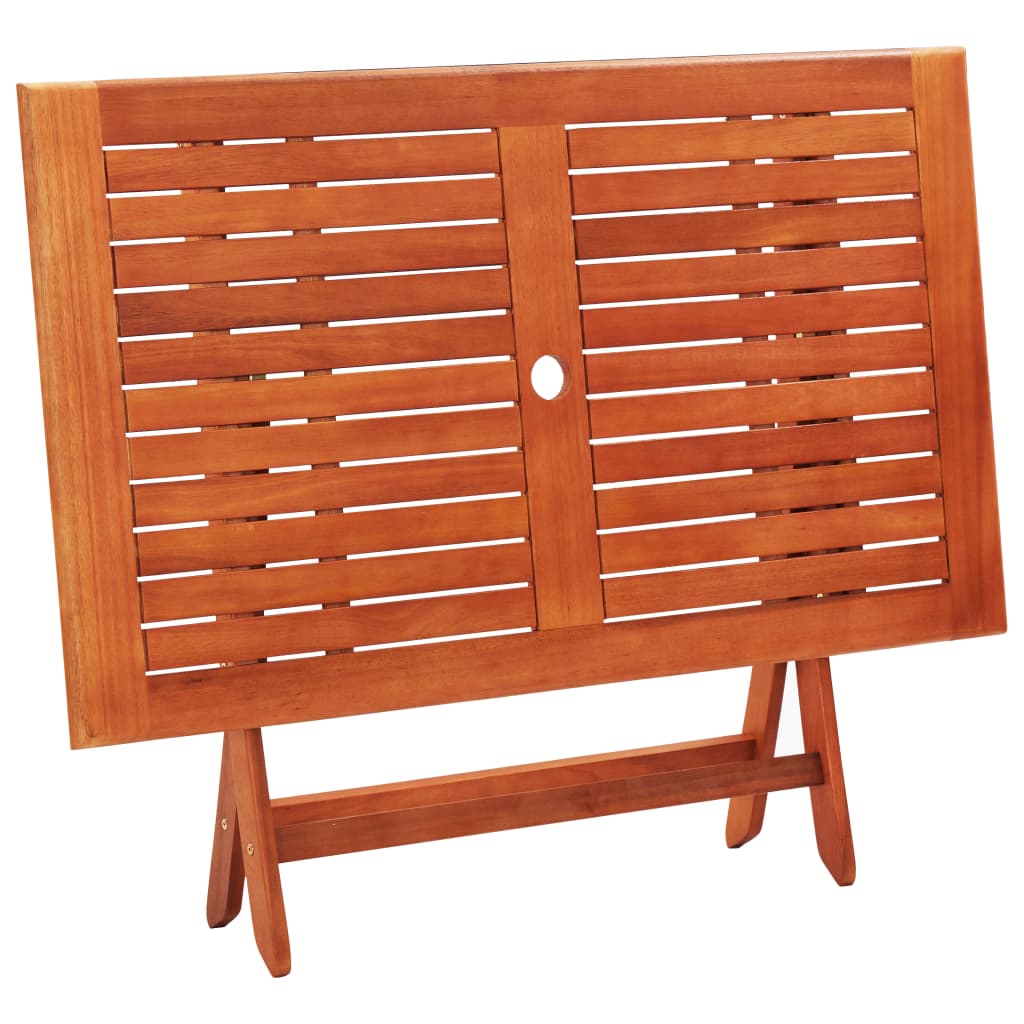 Set mobilier de exterior pliabil, 7 piese, lemn masiv eucalipt