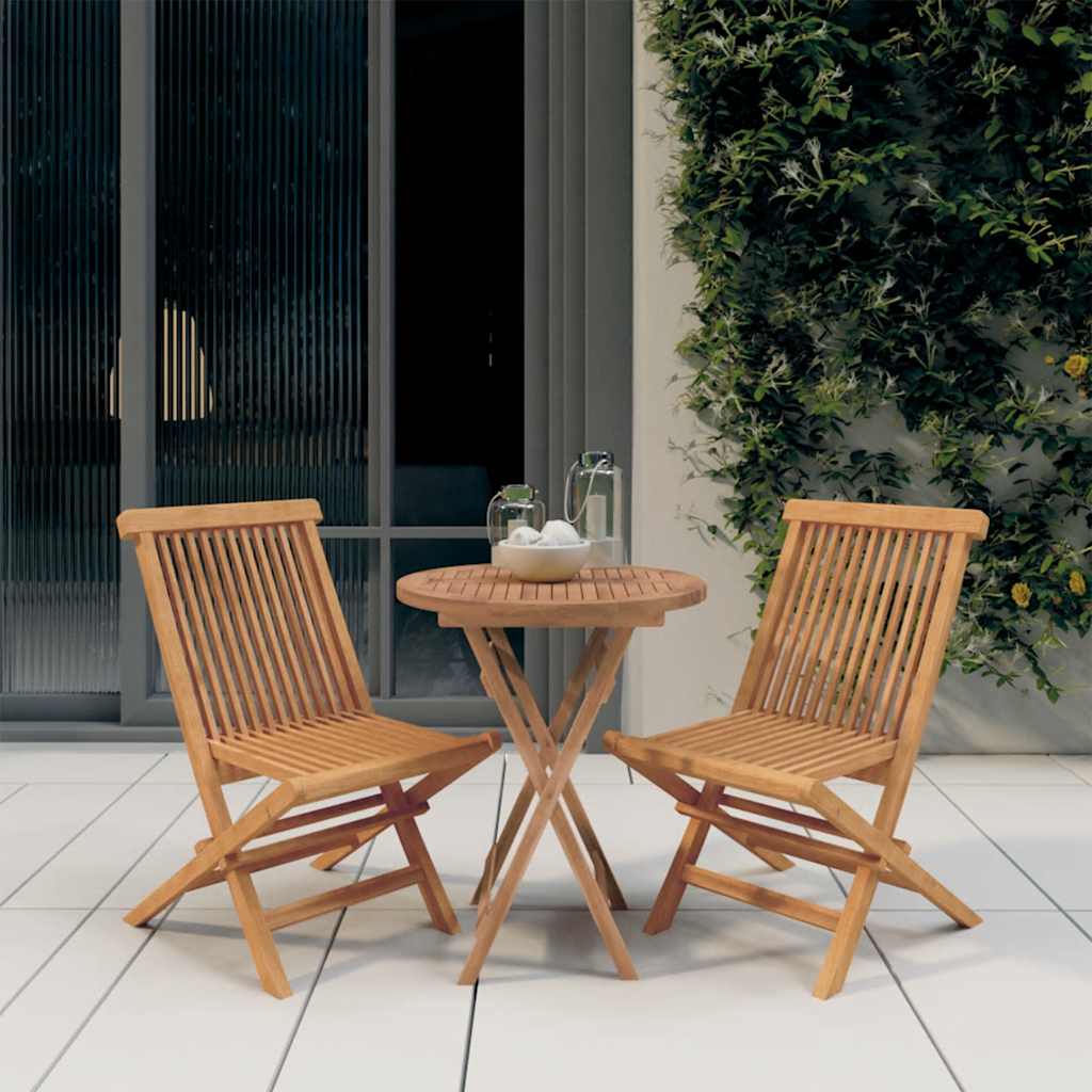 vidaXL 3-tlg. Garten-Essgruppe Massivholz Teak