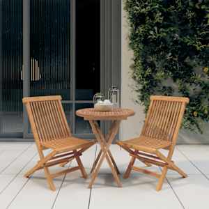 Vrtna jedilna garnitura 3-delna trdna tikovina