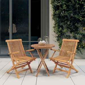 Vrtna jedilna garnitura 3-delna trdna tikovina