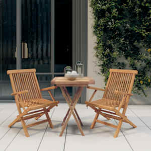 Vrtna jedilna garnitura 3-delna trdna tikovina